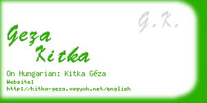 geza kitka business card